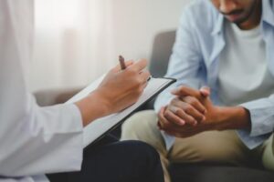 person doing intake at a cocaine addiction treatment center